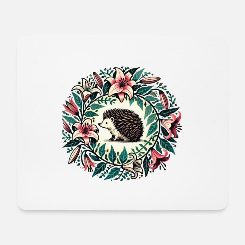 Igel - Mousepad (Querformat) - Weiß