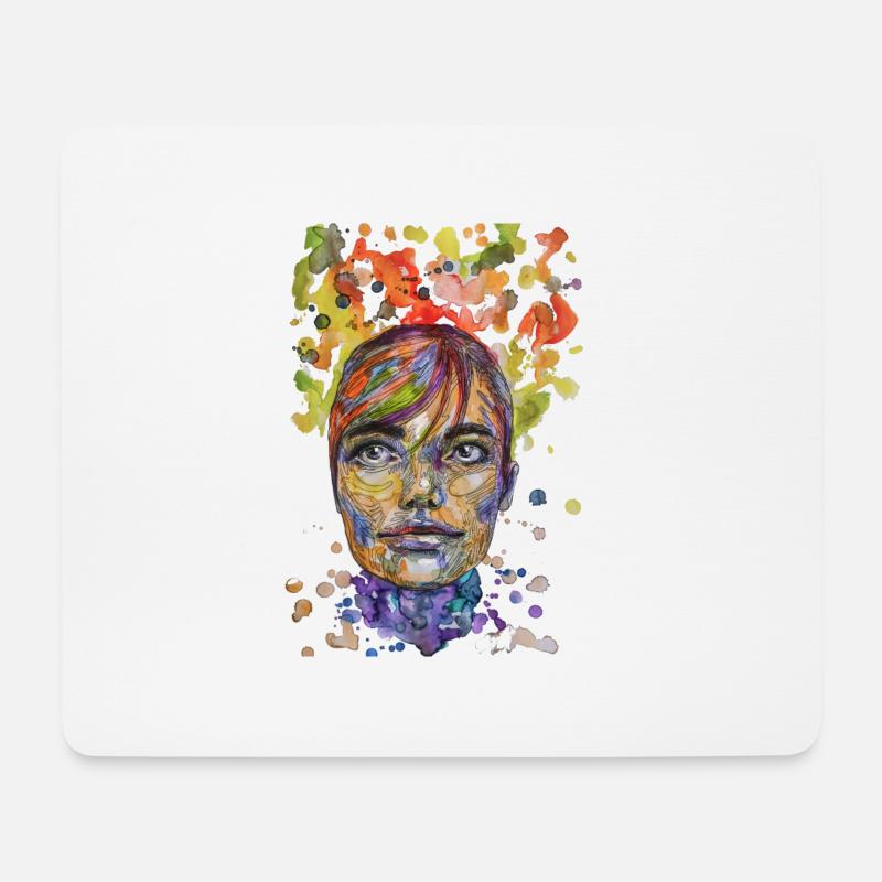 Illustration Collage skizze porträt carographic - Mousepad (Querformat) - Weiß