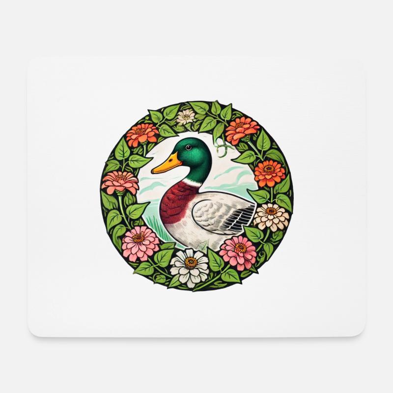 Retro Ente - Mousepad (Querformat) - Weiß