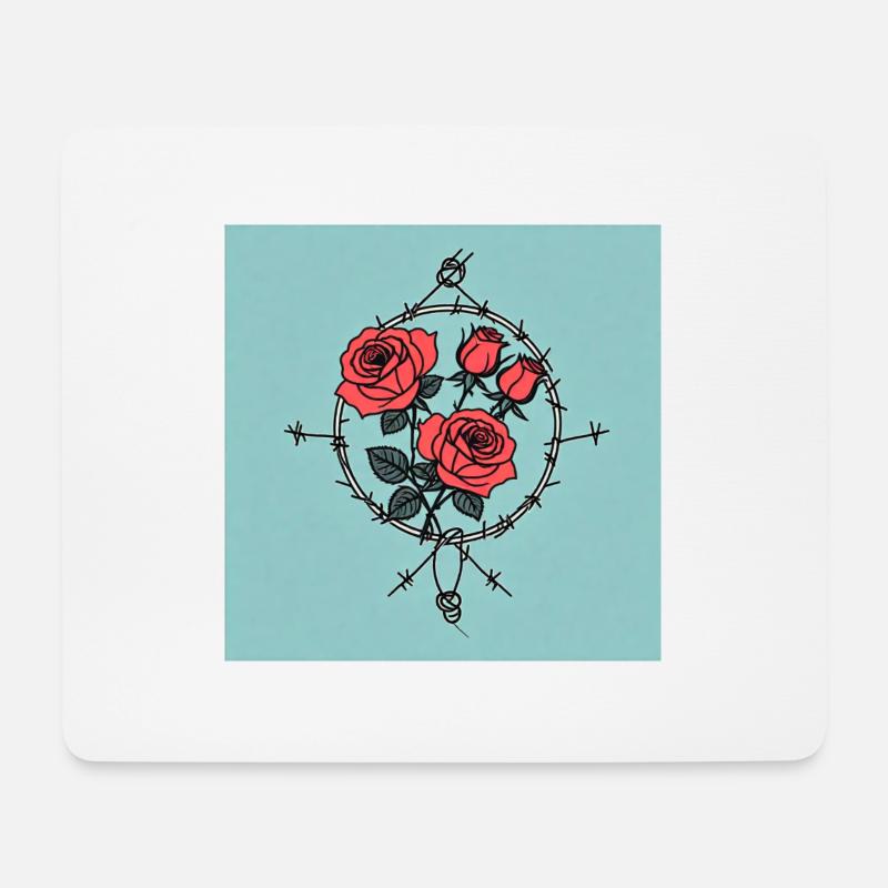 Rosenkone - Mousepad (Querformat) - Weiß