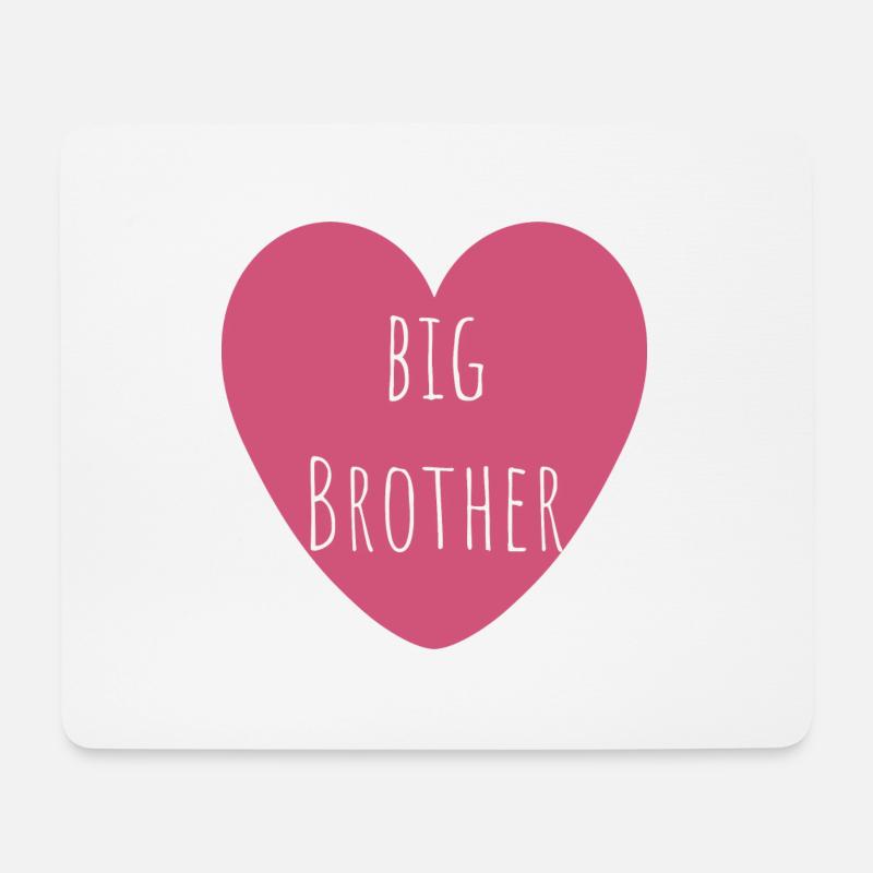 Großer Bruder | Rosa Herz | Junge Geschenk - Mousepad (Querformat) - Weiß