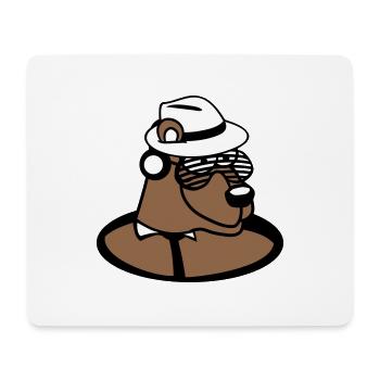 drôle DJ Grizzly Brown Bear Party Club Musique Ours - Tapis de souris (format paysage) - blanc - Devant