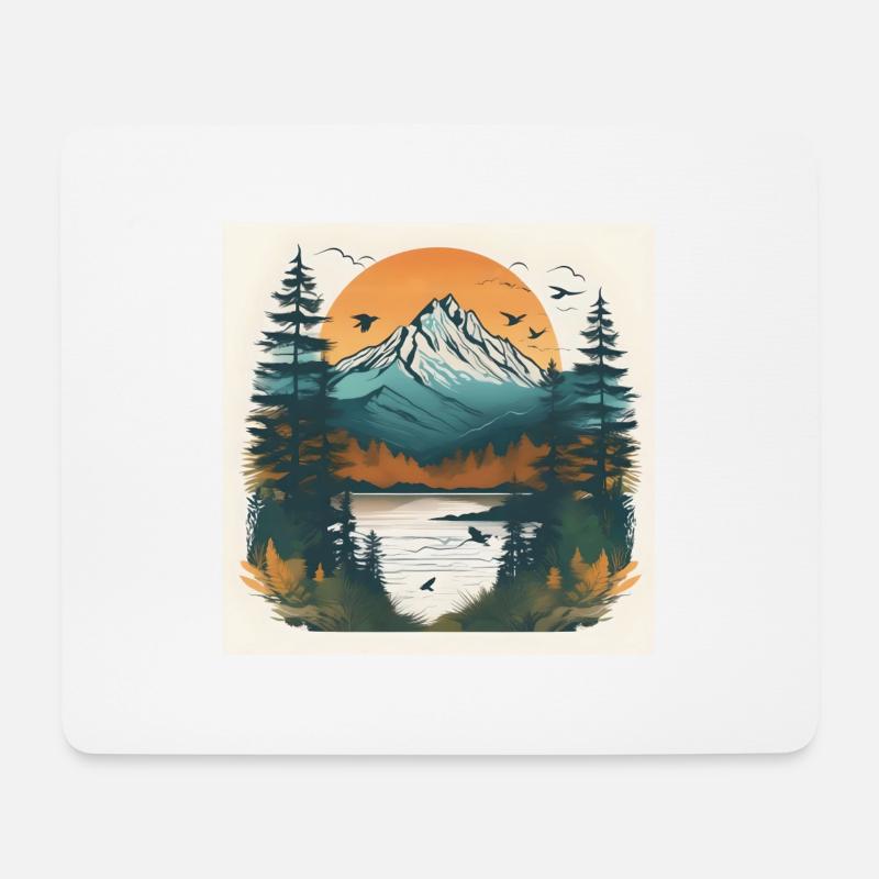 Mountains Calling : un design élégant pour les alpinistes - Tapis de souris (format paysage) - blanc