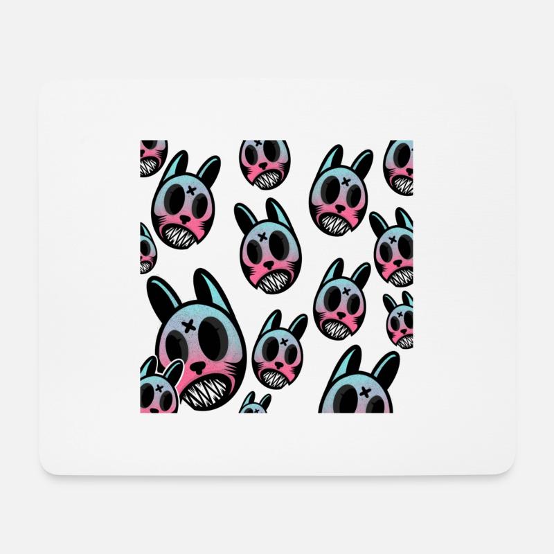 Böse Tierschädel - Mousepad (Querformat) - Weiß