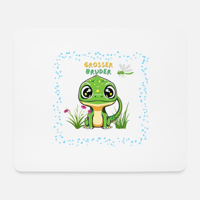 Grosser Bruder Dino - Mousepad (Querformat) - Weiß