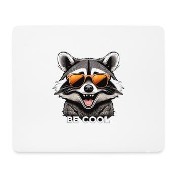 Frecher Waschbär mit Sonnenbrille - Mousepad (Querformat) - Weiß - Vorne