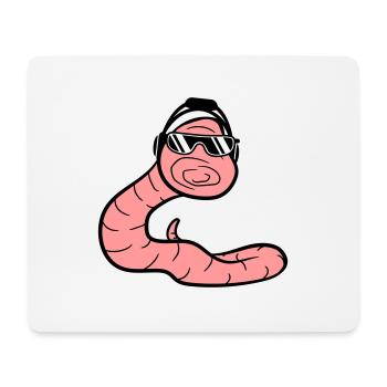 DJ Wurm Party Schlange Cool Raupe Tier Würmchen - Mousepad (Querformat) - Weiß - Vorne