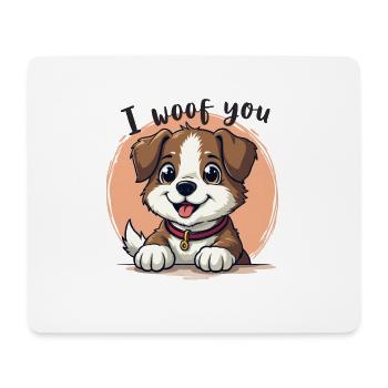 Süßer Hund Hündchen Ich woofe dich - Mousepad (Querformat) - Weiß - Vorne