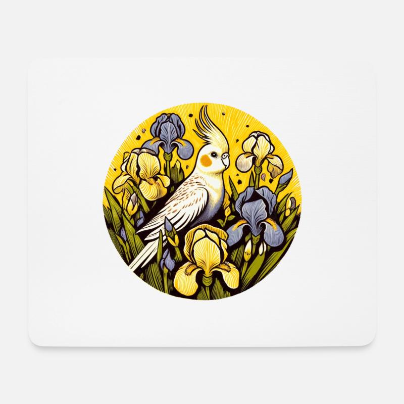 Nymphensittich - Mousepad (Querformat) - Weiß