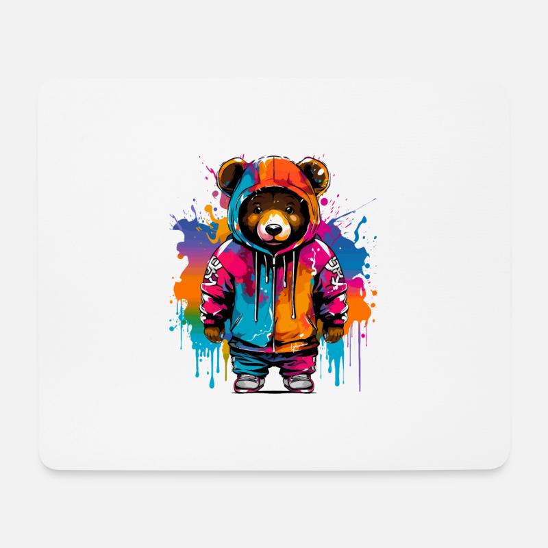 Graffity Junior Bär Motiv - Mousepad (Querformat) - Weiß