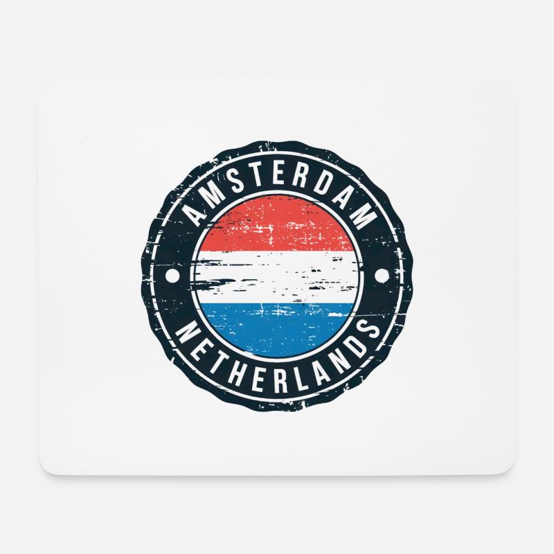 Amsterdam, Niederlande - Mousepad (Querformat) - Weiß
