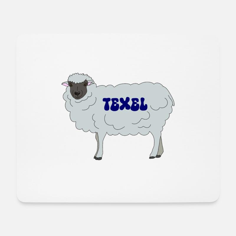 Texel Schaf - Mousepad (Querformat) - Weiß