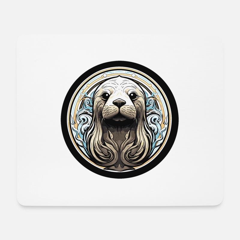 seehund walross - Mousepad (Querformat) - Weiß