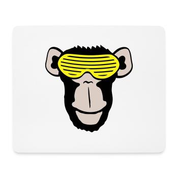 Funky Sonnenbrille Gorilla Cooler Party Affe Spaß - Mousepad (Querformat) - Weiß - Vorne