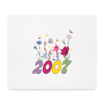 Geburtsjahr 2007 Wildblumen - Mousepad (Querformat) - Weiß - Vorne