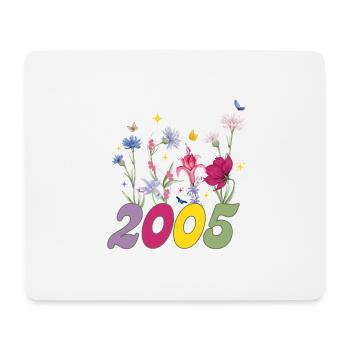 Year of birth 2005 wildflowers - Mouse Pad (horizontal) - white - Front