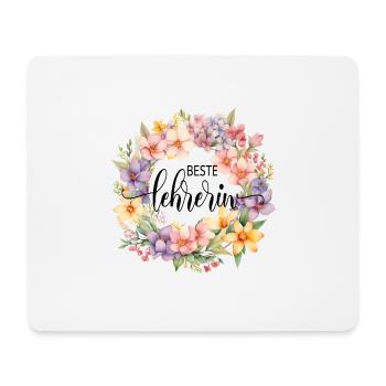 Best teacher! Flower design, customizable - Mouse Pad (horizontal) - white - Front
