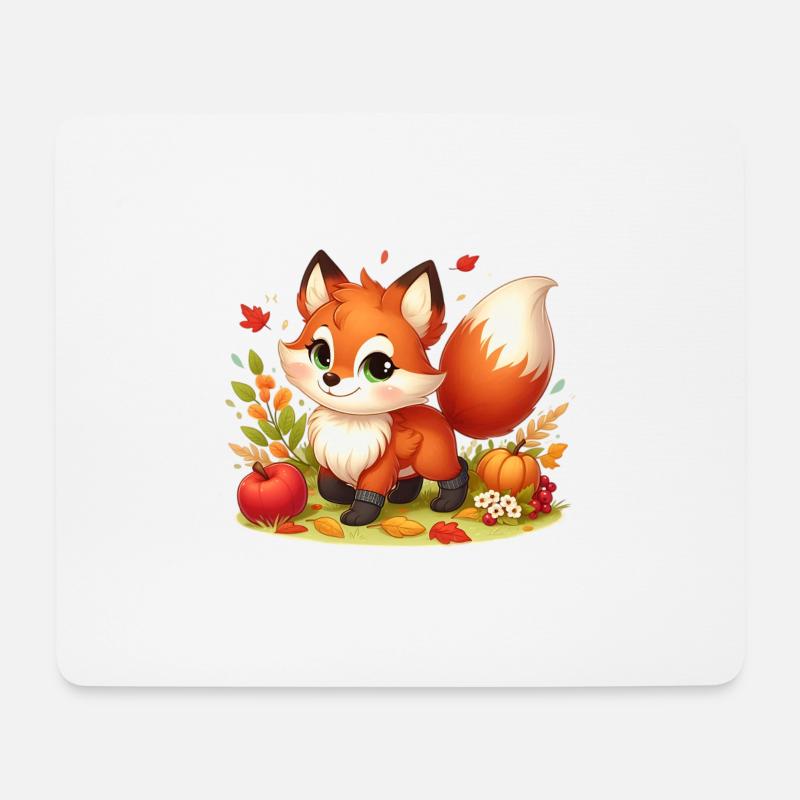 Fuchs Herbst - Mousepad (Querformat) - Weiß