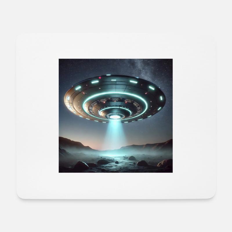 UFO - Mousepad (Querformat) - Weiß