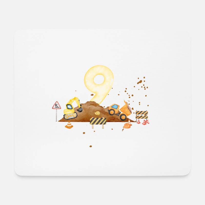 9-jähriges Jubiläum Baustelle - Mousepad (Querformat) - Weiß
