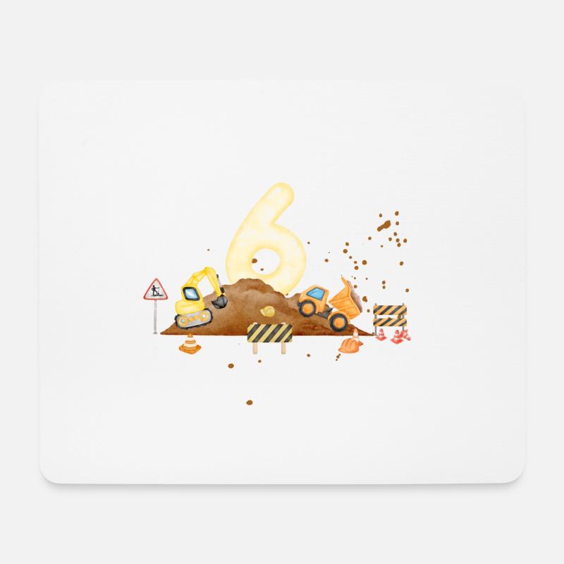 6-jähriges Jubiläum Baustelle - Mousepad (Querformat) - Weiß