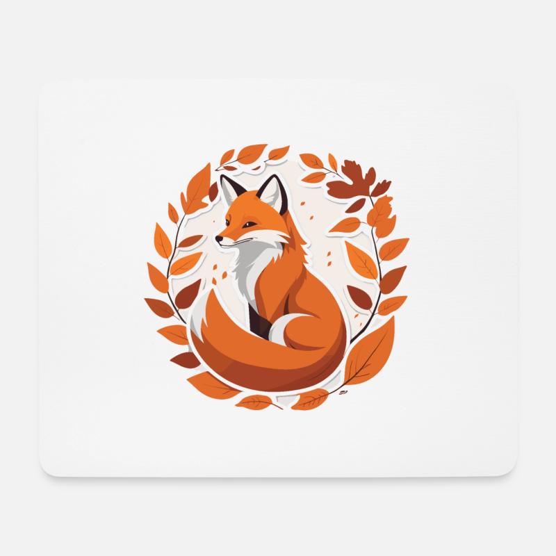 Fuchs im Herbst #2 - Mousepad (Querformat) - Weiß