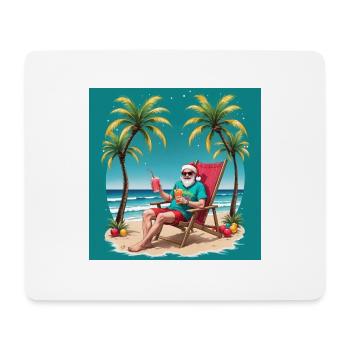 Père Noël piscine Cadeaux amusants Noël - Tapis de souris (format paysage) - blanc - Devant