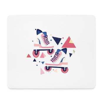 patins à roulettes motif des années 90 - Tapis de souris (format paysage) - blanc - Devant