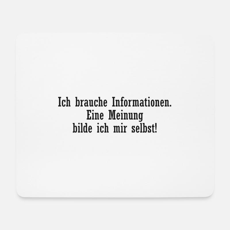 Ich brauche Informationen – Meinung selbst bilden - Mousepad (Querformat) - Weiß