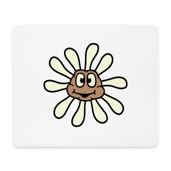 Petite fleur de tournesol visage heureux drôle - Tapis de souris (format paysage) - blanc - Devant