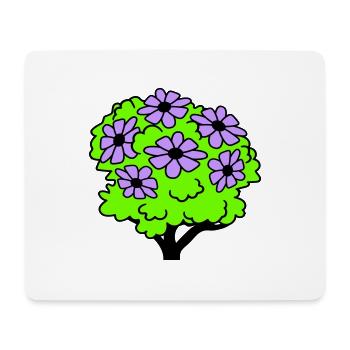 Hübsches 6 Blumen Gebüsch Strauch Blüten Pflanze - Mousepad (Querformat) - Weiß - Vorne