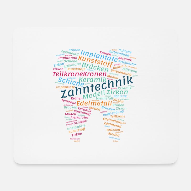 Dental Technology Wordcloud colorful - Mouse Pad (horizontal) - white