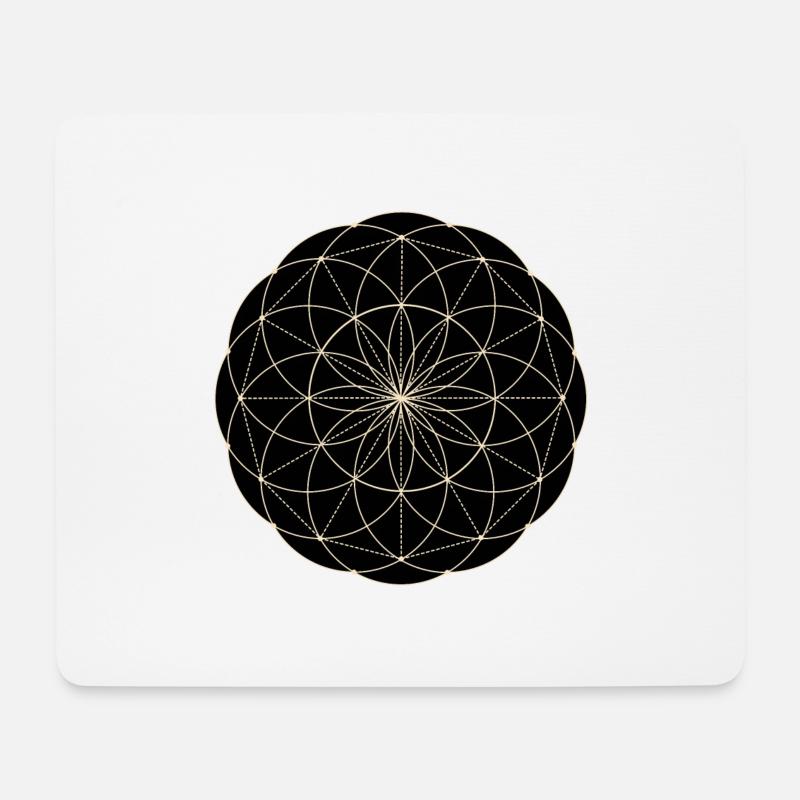 Heilige Geometrie Blume - Mousepad (Querformat) - Weiß