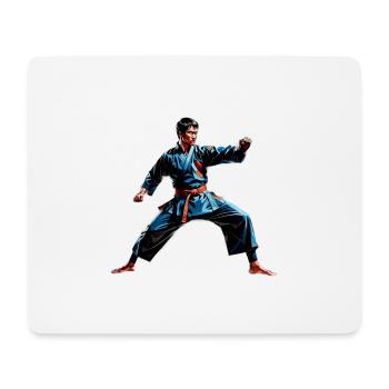 Martial Artist Action Pose Design - Mouse Pad (horizontal) - white - Front