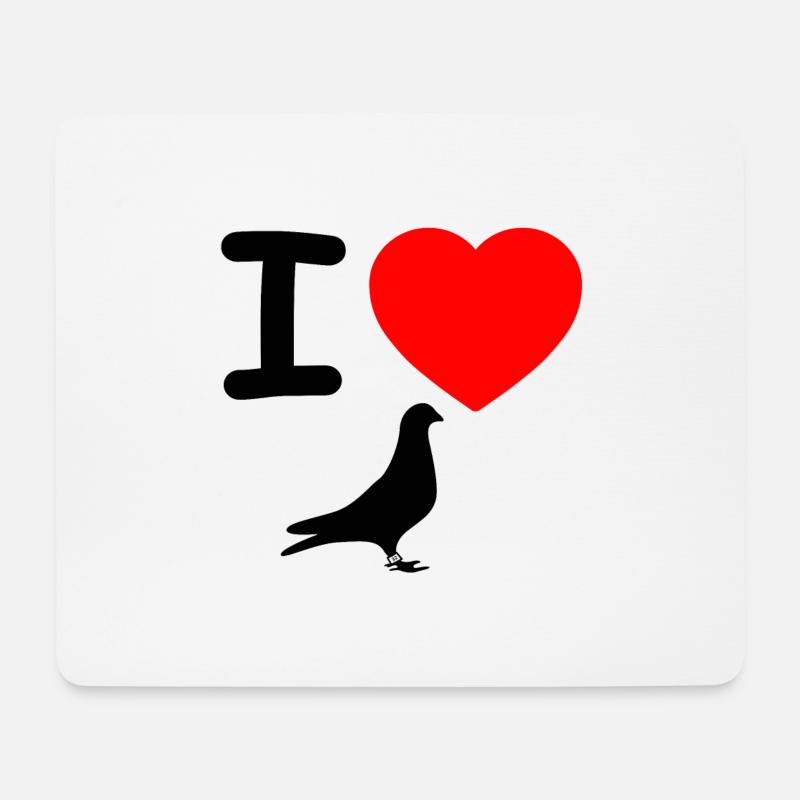 Tauben - Mousepad (Querformat) - Weiß