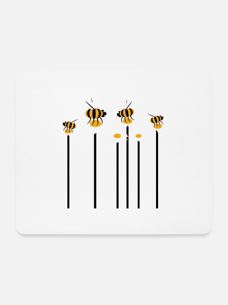Viele Bienen Hummeln Margerite Blumen Bestäuben - Mousepad (Querformat) - Weiß