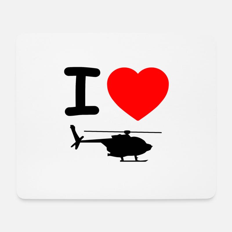 Hubschrauber - Mousepad (Querformat) - Weiß