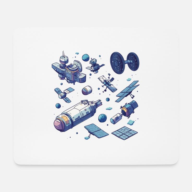 Modulare Raumstationen: Zukunft der Raumforschung - Mousepad (Querformat) - Weiß