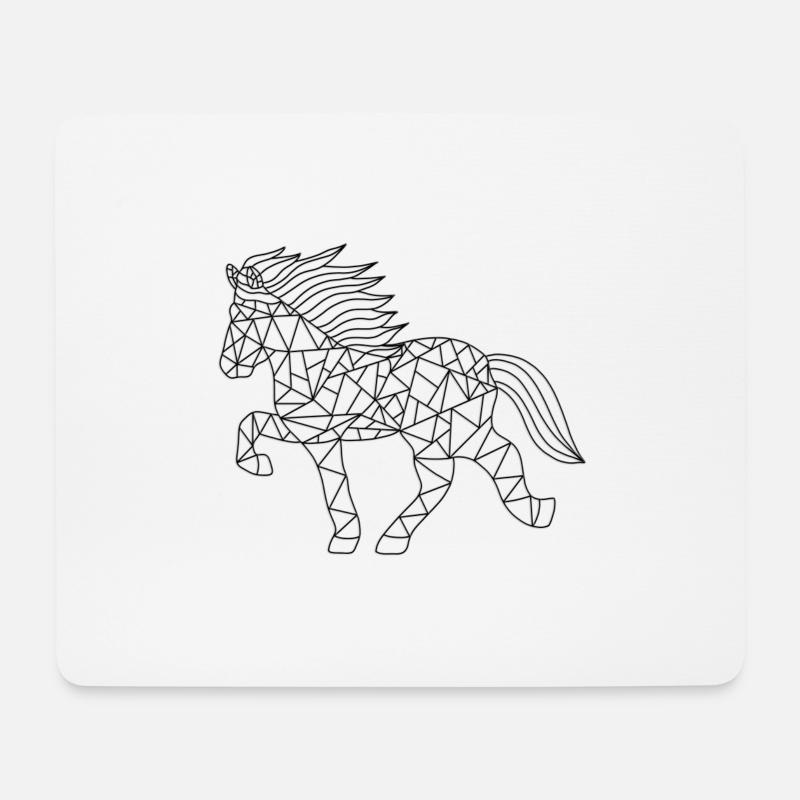 Pferd - Reiten - Reitsport - Reiterin - Mousepad (Querformat) - Weiß