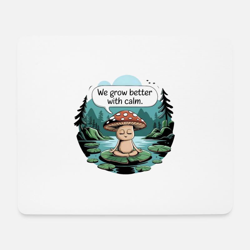Mit Ruhe wachsen wir besser - Mousepad (Querformat) - Weiß