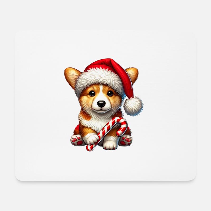 Sweet Christmas Corgi - Mousepad (Querformat) - Weiß
