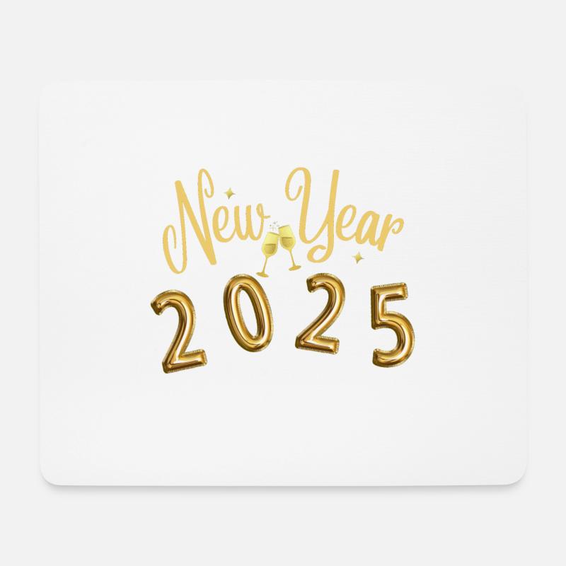 New Year 2025 Cheers - Mousepad (Querformat) - Weiß