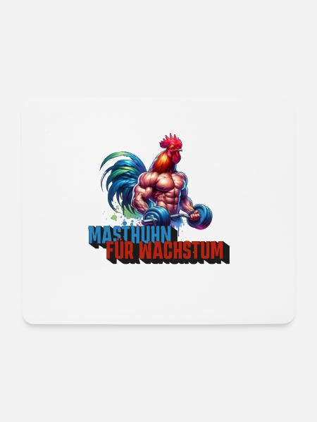 Masthuhn für Wachstum Gym Spruch - Mousepad (Querformat) - Weiß