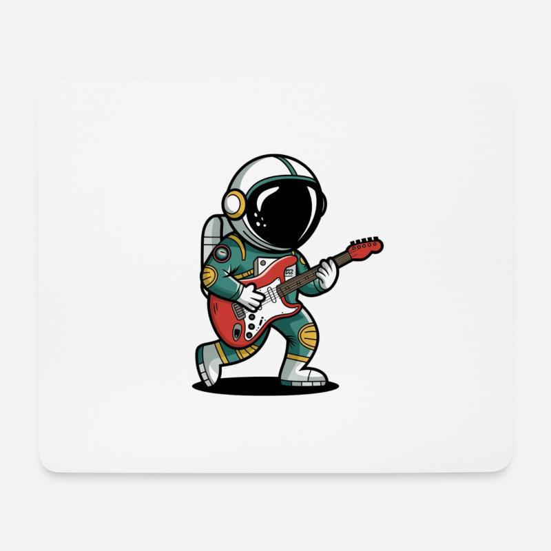 Spaceman spielt Gitarre - Mousepad (Querformat) - Weiß