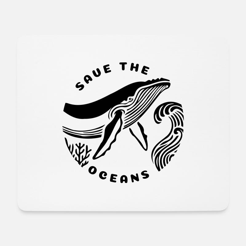 Save the Oceans - Rettet die Meere - Mousepad (Querformat) - Weiß