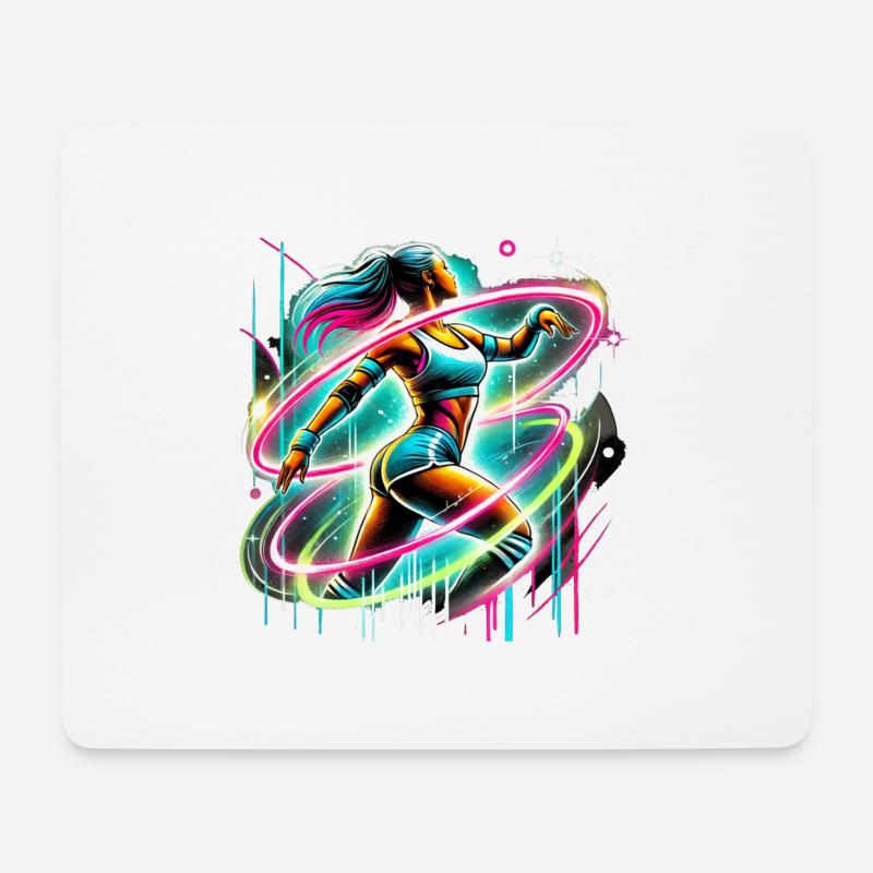 Reifen Turnerin - Mousepad (Querformat) - Weiß