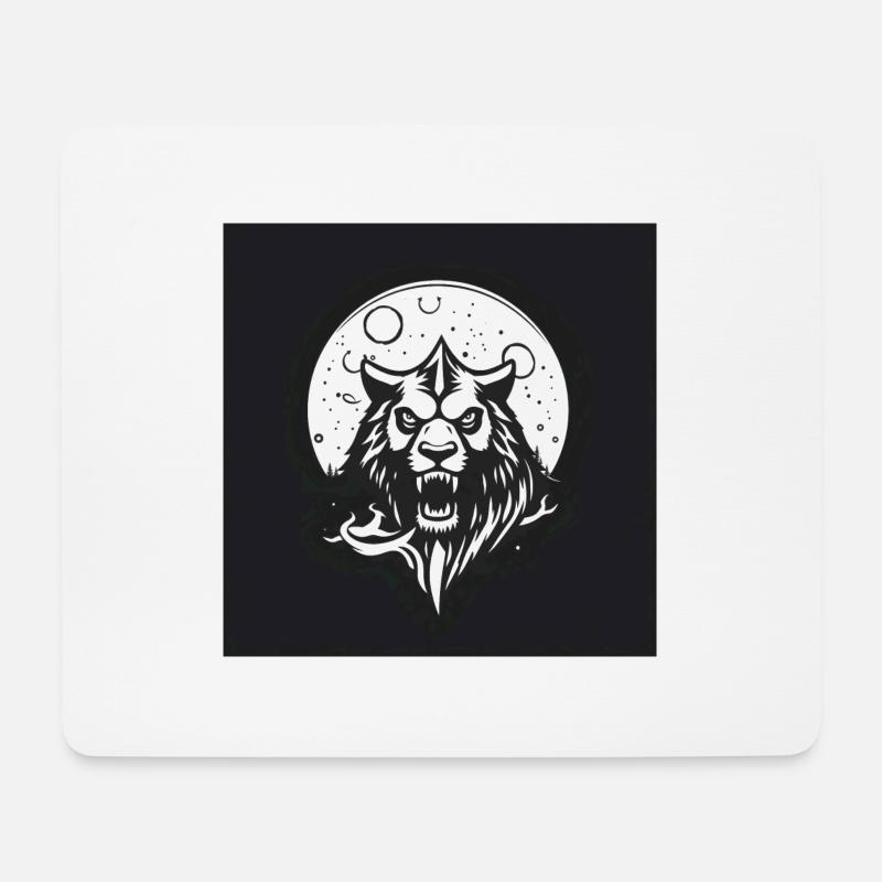 The Moon Lion - Mousepad (Querformat) - Weiß