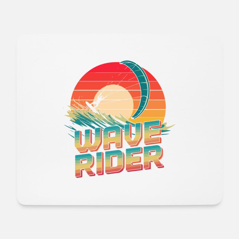 Wellenreiter Kitesurfen Design - Mousepad (Querformat) - Weiß