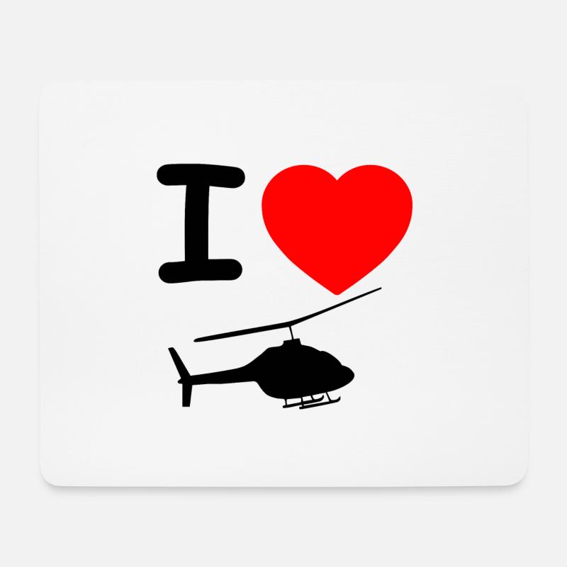 Hubschrauber - Mousepad (Querformat) - Weiß