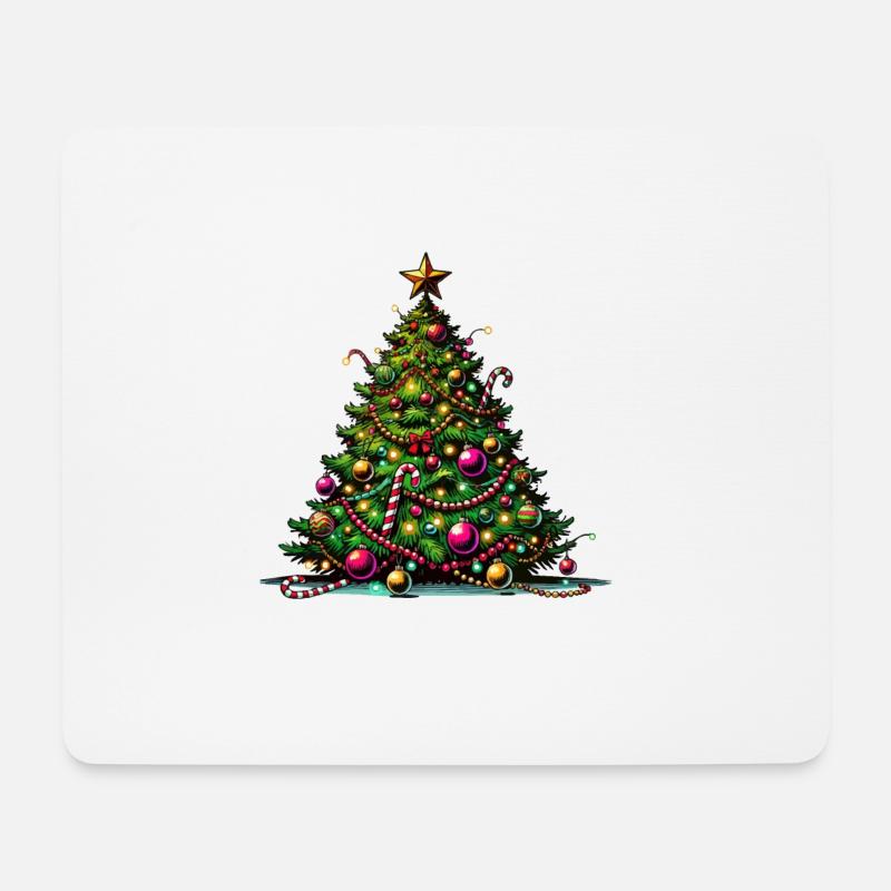 Weihnachtsbaum - Mousepad (Querformat) - Weiß